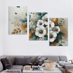 Ulloord Wall Art Modern Flower Artwork Paintings Butterfly Landscape Picture wall Decor for Living Room Bedroom Kitchen with Framed