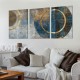 Ulloord Abstract Canvas Wall-Art For Office - Brown Wall Decor - Horizontal Wall Art Living Room Large Black Pictures Geometric Poster Ready To Hang