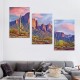  Colorfull Sunset with Superstition Mountains wall art Sonoran Desert Picture Saguaros Landscape Canvas Wall Art Gallery Wrapped Botanical Cactus in Picture Print on Canvas for Living Room