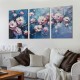 Pink Flowers Canvas Wall Art Plum Blossom Pictures for Living Room Home Office Bedroom Decor Modern Floral Print Gallery Wrapped Artwork Flower Tree Framed Posters Paintings