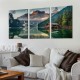 Green Lake Mountain Pictures Canvas Wall Art for Living room Bedroom Wall Decor, Mountain Wall Art Print Paitnings for home Decor,Morden Artwork House in the lake Landscape Canvas Art