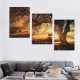 Wall Art Decor Canvas Print Picture Big Trees in Sunset Sunset Forest Natural Landscape Painting Artwork for Living Room Office Home Wall Decor Framed Ready to Hang