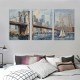 Brooklyn Bridge Wall Art New York Abstract Canvas Cityscape Painting, Colorful NYC Skyline Textured Picture Modern Artwork Framed for Living Room Bedroom Office Home Decor