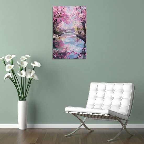 Anime Cherry Blossom Picture Cherry Blossom Forest Decor Poster Wall Art Hanging Picture Print Bedroom Decorative Painting Posters Room Aesthetic