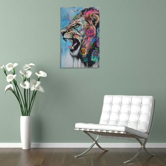 Graffiti Wall Art Pop Art Wall Decor Lion Picture Graffiti Canvas Wall Art Graffiti Art Colorful Wall Decor Street Art Canvas Wall Art Graffiti Poster for Room Decor