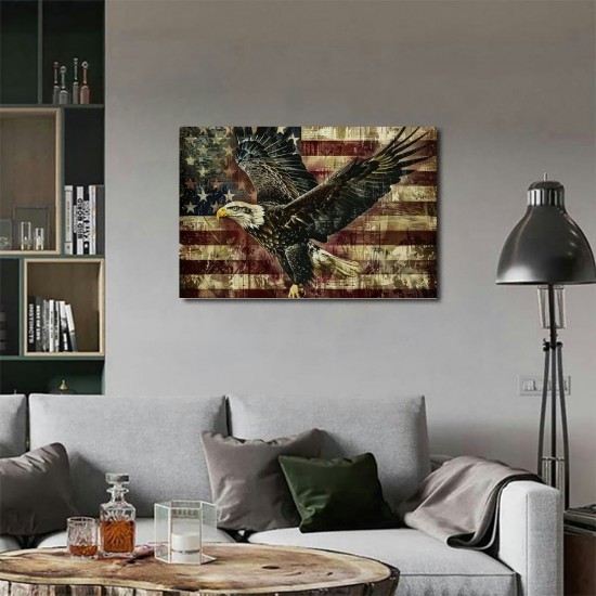 Flags Canvas Wall Art Hanging Pictures Home Decor Eagle Wall Decor Art Poster Bedroom Living Room Decor