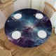 Round Space Table Cover, with Evening Calm Scene Picture, Can Wipe Indoor/Outdoor Dining Table Cover