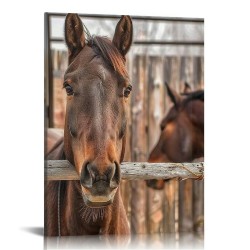 Farmhouse Rustic Wall Art for Bedroom Home Bathroom Decor for the Home Country Horse Pictures Artwork for Kitchen Wall Decor Modern Canvas Framed Wall Art 