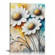 White Flowers Textured Canvas Wall Art for Living Room, Canvas Wall Art Floral Artwork Modern Flower Pictures Wall Decor Framed Bathroom Bedroom Home (White Flowers)