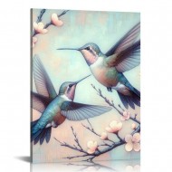 Flower Bird Canvas Wall Art Decorations for Bedroom Bathroom Framed Artwork Modern picture Ready to Hang