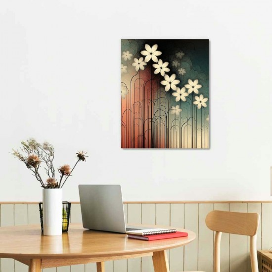 Wall Art Hanging Pictures Canvas Wall Art Modern Grace Abstract Flowers Artwork for Living Room Bedroom Home Decorations Wall Decor