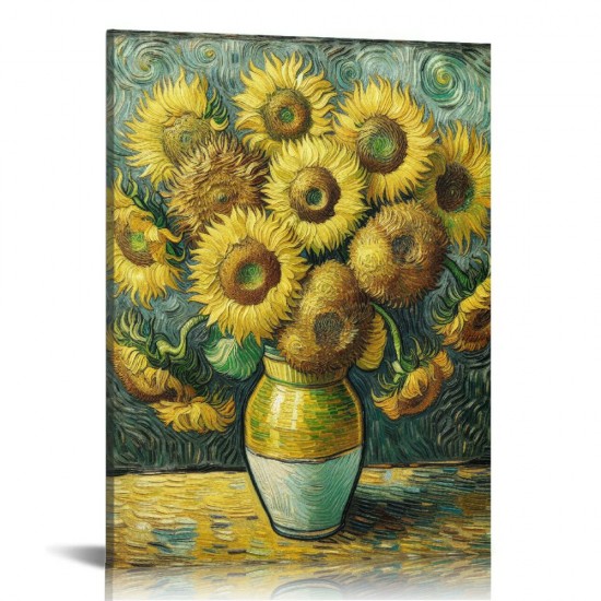 Sunflower Wall Art Canvas Print Living Room Abstract Wall Decor Hanging Pictures Bathroom Bedroom Home Office Decor