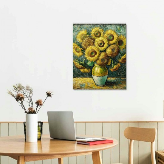 Sunflower Wall Art Canvas Print Living Room Abstract Wall Decor Hanging Pictures Bathroom Bedroom Home Office Decor