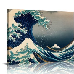 Great Wave of Kanagawa Katsushika Hokusai Giclee Canvas Prints Wall Art Abstract Seascape Pictures Paintings for Living Room Home Decorations Large Modern Stretched and Framed Sea Artwork