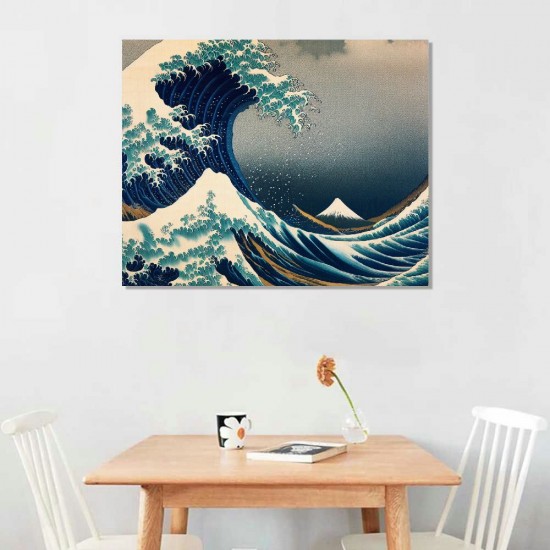 Great Wave of Kanagawa Katsushika Hokusai Giclee Canvas Prints Wall Art Abstract Seascape Pictures Paintings for Living Room Home Decorations Large Modern Stretched and Framed Sea Artwork